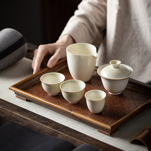 Travel <b>Tea</b> <b>Set</b> Porcelain Teapot With Lid 3 Cups Portable Kung Fu <b>Tea</b> <b>Set</b> For Outdoor Use - Product Image 4