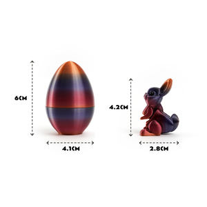 Vashine 3D impreso lindo PLA huevo de Pascua conejito materiales ecológicos Animal Flexible cristal conejo juguetes conjunto móvil Toi - Product Image 2