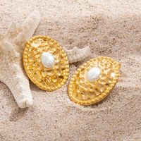 SUMMLY vente chaude en acier inoxydable perle rétro mode boucles d'oreilles et boucles d'oreilles en gros boucles d'oreilles