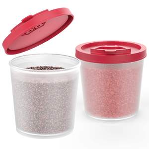 Dispensador personalizado de tarros de condimentos, <span class=keywords><strong>Salero</strong></span>, accesorios de cocina, juego de agitadores de sal y pimienta de plástico con tapa - Product Image 1