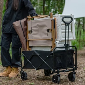 Chariot de camping réglable avec ouverture arrière, fonctionnalité push-pull, cadre métallique pliable, mobilier d'extérieur pour enfants - Product Image 5