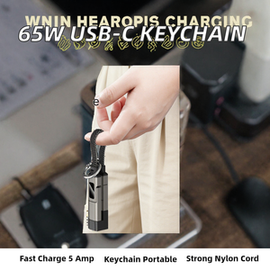 สายชาร์จเร็ว 4 in 1 65W USB-C to Type-C แบบพวงกุญแจ พร้อมสายถักป้อ<span class=keywords><strong>ง</strong></span>กันและวัสดุไนลอน ความยาว 0.2 เมตร สำหรับ iPhone/iPad - Product Image 2