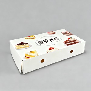 <strong>Customized</strong> disposable food-grade self-folding flip lid paper box with white <strong>card</strong> paper printed <strong>logo</strong>, cake, dessert <strong>packaging</strong> box - Product Image 1