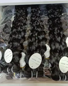 Raw Indian Wavy Hair Bulk Unprocessed Double Weft Virgin Human Hair Vendor Wholesale Raw Indian Blended Human Hair