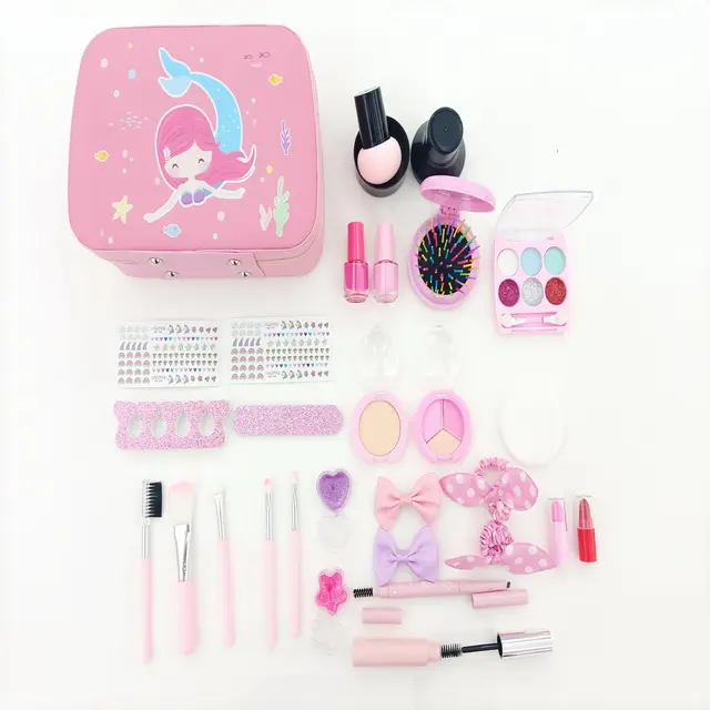 Amazon hot sell Girl Makeup Toys for Toddler Washable Makeup Set for Girl Plays Kids Make up Kit Girl Real Play Ma