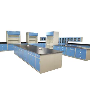 Banco de trabajo de acero y madera, muebles de laboratorio, mesa lateral para laboratorio, tamaño personalizado, OEM, precio barato