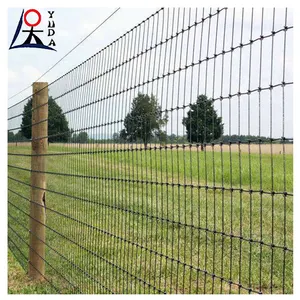 High quality galvanized silver wire mesh cattle fence fixed knot goat farming field guard 8ft wire horse fencing