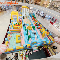 Ensemble de terrain de jeu gonflable géant pour l'intérieur, avec toboggan en forme d'éléphant, piscine à balles et parcours d'obstacles, pour les centres commerciaux, les écoles, les événements et les entreprises de location