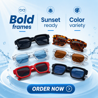 Lunettes de soleil classiques à petite monture unisexe, monture noire, protection UV400, pour myopie, en stock 2026