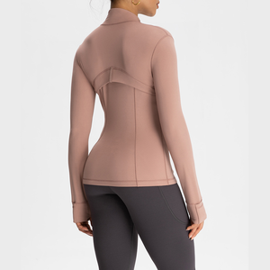 Veste de sport confortable et ajustée avec fermeture éclair pour la gym, le fitness et le yoga, fermeture éclair dorée, logo personnalisé, fabricant de vêtements <span class=keywords><strong>Lulus</strong></span> - Product Image 2