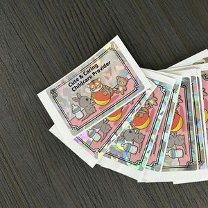 Custom Cute Logo Glitter Lamination Die Cut <b>Label</b> Holographic Laser Rainbow Reflective <b>Waterproof</b> Hologram Sticker - Product Image 1