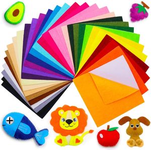 Самоклеящиеся квадратные бумажные поделки, цветные войлочные тканевые листы для детского шитья, поделки - Product Image 3