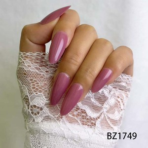 <span class=keywords><strong>Uñas</strong></span> Postizas Finas Tipo Stiletto con Gel, Color <span class=keywords><strong>Rosa</strong></span> Coral Brillante, Estilo Sonrisa, para Decoración <span class=keywords><strong>de</strong></span> <span class=keywords><strong>Uñas</strong></span> - Product Image 3