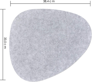 Tapis de table en feutre gris clair antidérapant, résistant à la chaleur, épaisseur 3 mm, écologique, lavable pour usage extérieur - Product Image 2