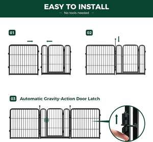 Üretici sekiz parça farklı boyut demir tel köpek çit katlanabilir köpek oyun parkı çit kafes geçici büyük köpek kulübesi açık - Product Image 3