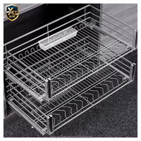 Organisateur de tiroir 2 niveaux en acier inoxydable 304, panier coulissant pour armoire de cuisine, rangement de garde-manger - Meilleures ventes