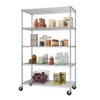Étagères métalliques industrielles durables à 5 niveaux, rayonnages empilables, unités de rangement pour garage, supermarché, cuisine