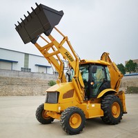 Penjualan Panas Tavol Wheel Backhoe Loader 4X4 TA15-26 4 in 1 Bucket Mini Backhoe Loader Harga