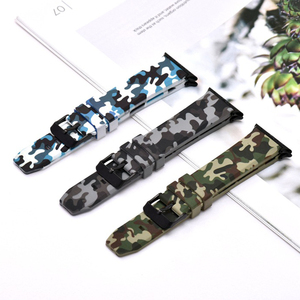 Thời Trang Ngụy Trang Silicone Thông Minh Dây Đeo Đồng Hồ Người Đàn Ông Phụ Nữ Phổ <span class=keywords><strong>Camo</strong></span> Cao Su Ban Nhạc Đồng Hồ Cho Apple Đồng Hồ - Product Image 3