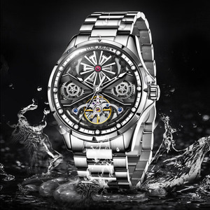 Orologio Meccanico Automatico da <span class=keywords><strong>Uomo</strong></span> LOUIE JUELEN con Effetto Esplosione, Nuova Generazione, Cinturino in <span class=keywords><strong>Acciaio</strong></span> Inossidabile 22mm - Product Image 4