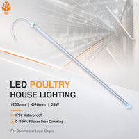 Lampu LED Kandang Unggas 1200mm 26mm Tabung 24W IP67 Tahan Air Tanpa Kedip Peredupan Komersial Instalasi Kandang Peternakan