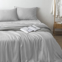 Parures de lit modernes et personnalisables en tissu de bambou de luxe, incluant couette et drap, pour mariages, techniques de tissage