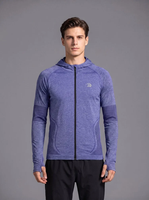 Sweat à capuche pour homme avec protection solaire UPF 50+, manches longues, séchage rapide, respirant, léger, protection UV, trou pour le pouce, veste de sport