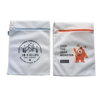 Tas cucian krem dengan Logo kaus kaki tas cucian jaring cuci 15*20cm kehidupan Modern lunak