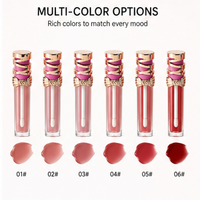 Gloss à lèvres naturel anti-adhésif pour fêtes, marque privée, avec tubes dorés à rayures rondes et nœud papillon