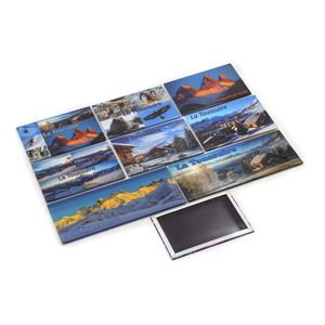 Aimant de réfrigérateur fabriqué en usine, représentant des bâtiments colorés d'Oranjestad, Palm Beach, Aruba, île balnéaire, souvenir de voyage - Product Image 2