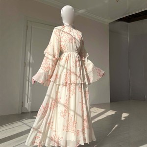 Nuevo Vestido Estampado de Manga Larga para Mujer 2026, Estilo Vintage con Cuello Redondo, Cintura Ajustada, Gran Vuelo, Corte Delgado, Moda Casual de Verano - Product Image 1