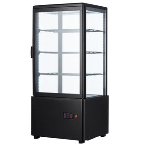 Enfriador de pantalla para mostrador de 78 litros, refrigerador de pantalla de vidrio de cuatro lados para uso comercial, refrigerador - Product Image 1