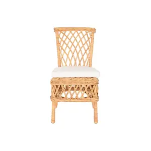 Sedia in Rattan 47x58x90 con Cuscino Naturale - Product Image 4