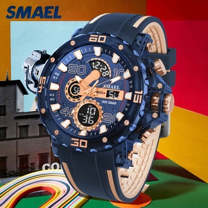 Montre de sport SMAEL nouvelle arrivée pour hommes, montre à quartz étanche avec affichage numérique LED, modèle 8136, bracelet en plastique - Product Image 4