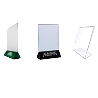 Support de menu/panneau en acrylique transparent en forme de T, format A4/A5, personnalisable avec logo de marque, pour bar et restaurant, présentoir de table, jaune, noir, transparent