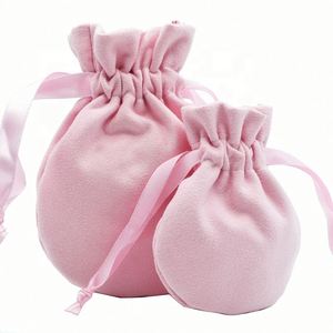 Sacs à poussière en velours pour bijoux en feutre personnalisés, sacs à poussière recyclés, emballage cadeau, sacs miniatures en velours suédé de luxe avec logo et cordon de serrage - Product Image 3