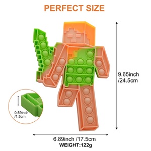 Nouveau produit transfrontalier Alexe Popit anti-stress en silicone à bulles, style personnage féminin Minecraft, modèle 'Killing Pioneer' - Product Image 2
