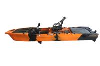 Kayak de pêche Vicking de 12,66 pieds en matériau HDPE avec moteur électrique à jet pour une personne, canoë en plastique rigide