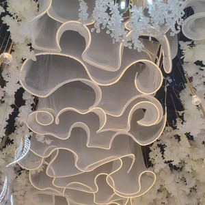 Cortina <span class=keywords><strong>de</strong></span> Techo Luminosa <span class=keywords><strong>de</strong></span> Gasa para Decoración Minimalista en Bodas, Campamentos <span class=keywords><strong>y</strong></span> Restaurantes - Product Image 5