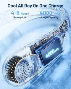 2025 Logo personnalisé refroidissement sans lame mains libres suspendu Mini ventilateur de cou Portable Usb Rechargeable réglable 3 vitesses refroidisseur ventilateur de cou - Product Image 5