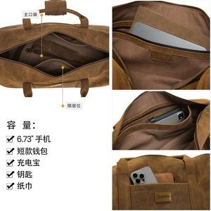 กระเป๋าเดินทางดัฟเฟิลสีน้ำตาล Dujiang J6001 ขนาด 36-55 ลิตร ความจุมาก หนังแท้ สำหรับเดินทาง ท่องเที่ยว กีฬากลางแจ้ง ฟิตเนส ฤดูหนาว - Product Image 3