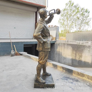 Escultura Decorativa Conmemorativa de Fibra de Vidrio con Figura del Ejército Rojo Estilo Bronce para Exteriores - Product Image 2