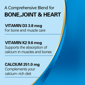 Cápsulas blandas de calcio, vitamina D3 y K2, fórmula 3 <span class=keywords><strong>en</strong></span> <span class=keywords><strong>1</strong></span> |   Apoya la Salud de las Articulaciones, Huesos y el Corazón, y la Absorción de Calcio |   60 Cápsulas Blandas - Product Image 6