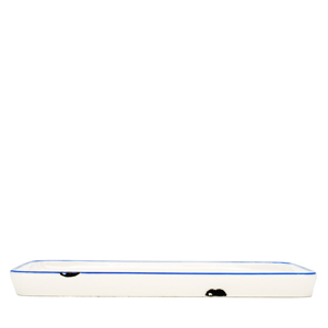 Vassoio per Ravanelli 18x9 Cm Bianco con Bordo Blu per Servire Piatti - Product Image 2