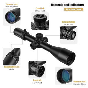 Ống ngắm săn bắn Spina Optics 4-40x56 độ phóng đại cao, mặt phẳng tiêu điểm đầu tiên, có đèn chiếu sáng, hợp kim nhôm, chất lượng cao - Product Image 6