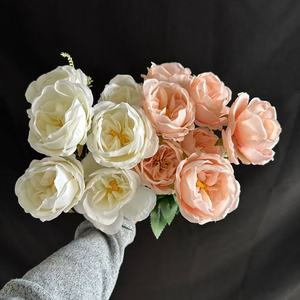 Roses artificielles Junheyuan, branche unique, fleurs en soie, décoration de bureau, arrangement pour mariage et maison - Product Image 3