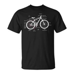 Camiseta con gráfico de diagrama de anatomía de bicicleta de montaña - Product Image 1