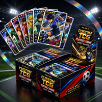 Boîte de collection de cartes à collectionner TCG en papier imprimé, avec feuille holographique écologique, pour cartes de sport, football et anime, fabriquée sur mesure