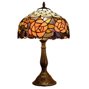 TFT-8059 Traditional Glass Lampshade Handcrafted Stained Glass 12 Inch <strong>tiffany</strong> <strong>Style</strong> Antique <strong>Table</strong> <strong>Lamp</strong> - Product Image 1
