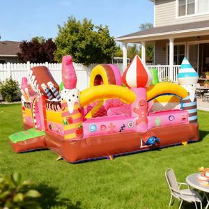 Château gonflable personnalisé écologique en PVC de 0,55 mm d'épaisseur avec toboggan, capacité de 500 kg, <span class=keywords><strong>pour</strong></span> 5 à 20 personnes, idéal <span class=keywords><strong>pour</strong></span> les anniversaires d'enfants - Product Image 3